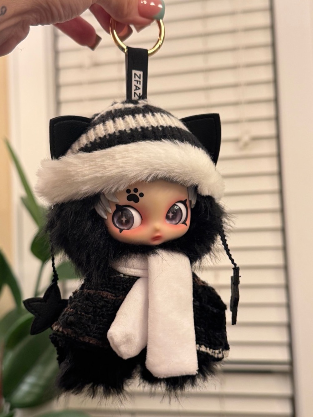 NIB Owen street youngster ‘Black Cat.’ 
Skullpanda like doll, dual (moving) eyes